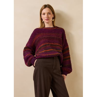 Pull manches longues encolure ronde rayé LA FEE MARABOUTEE
