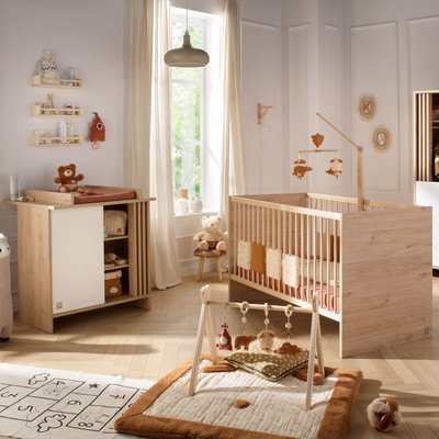 Chambre bébé, Lit évolutif et Commode à langer avec claustra SAUTHON