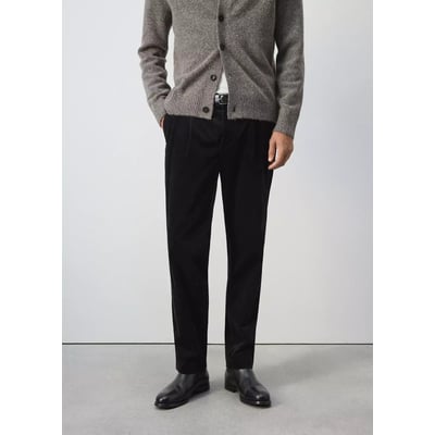 Pantalon velours côtelé pinces regular-fit MANGO MAN