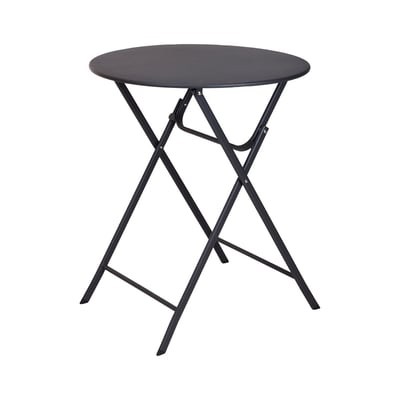 Table bistro ronde pliable anthracite Ø75cm CEMONJARDIN
