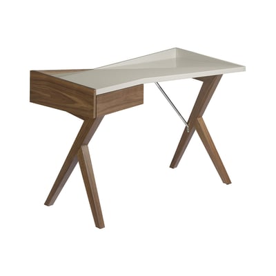 Bureau en noyer avec plateau en bois gris ANGEL CERDA