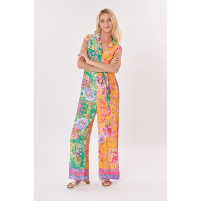 Combinaison imprimée floral col en V INDIA DERHY