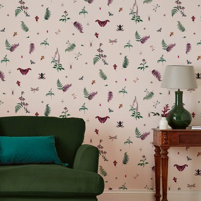 Papier peint Herbier d'insectes et de fougères JOULES