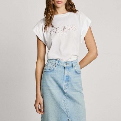 T-Shirt Sans Manches Avec Logo Ajouré PEPE JEANS