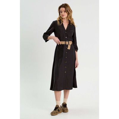 Robe longue évasée ceinturée CACHE CACHE