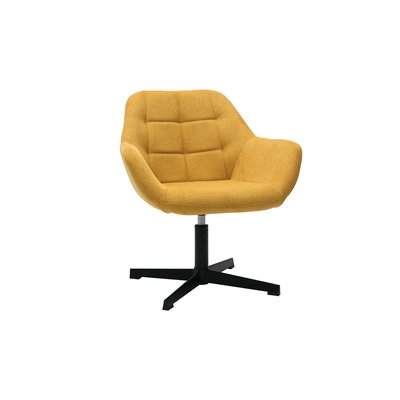 Fauteuil pivotant design en tissu effet velours et métal noir DARWIN MILIBOO