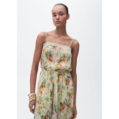 Combinaison longue à fleurs ourlet bouffant MANGO