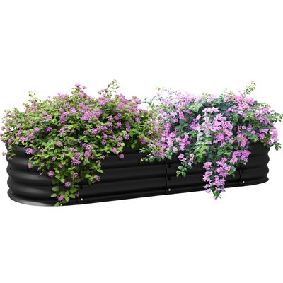 Carré potager de jardin modulable tôle d'acier ondulée OUTSUNNY
