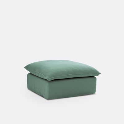 Pouf, déhoussable, en lin froissé, ODNA LA REDOUTE INTERIEURS