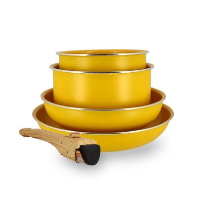 Batterie de cuisine 5 pièces en aluminium recyclé, COLORAMA MENASTYL