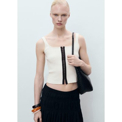 Haut en coton avec fermeture contrastée MANGO