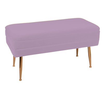 Banquette 2 places tissu rose pieds dorés TIM PIER IMPORT