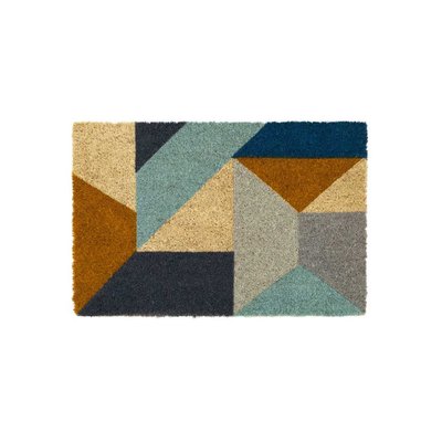 Paillasson Coco Multicolore Formes Géométriques - 60x40x1.5cm WADIGA