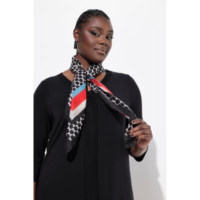 Foulard en soie carré, motif graphique ULLA POPKEN