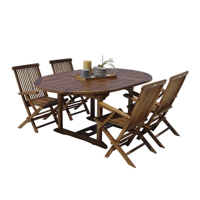 Salon de jardin en teck huilé extensible 4/8 places  BALI BERAH GETAH