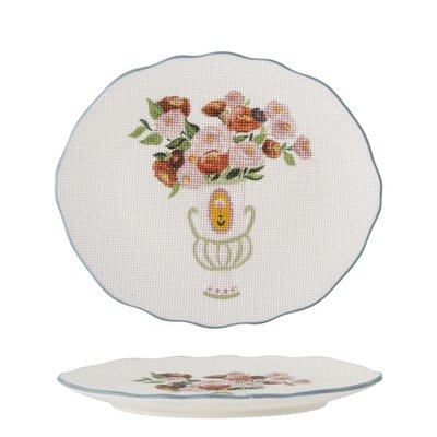 Assiette vintage grès embossé floral  Dorothy BLOOMINGVILLE