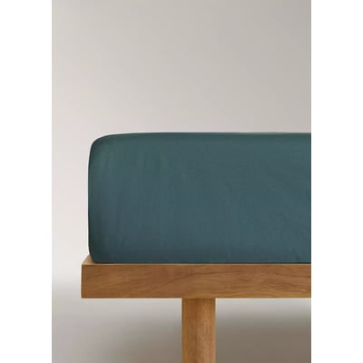 Drap-housse percale de coton 200 fils lit 90 cm MANGO HOME