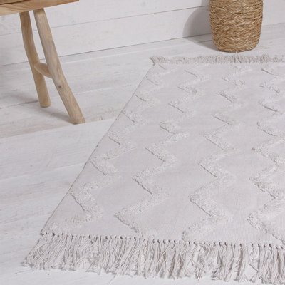Tapis de salon tufté uni coton SLOW LIFE NARA TODAY
