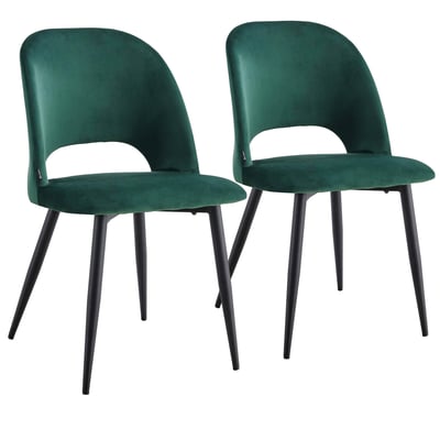 Lot de 2 chaises en acier et velours, LOU OVIALA
