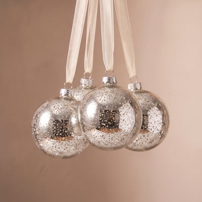 Set de 4 boules de noël mercurisées D8 NOËL SIA