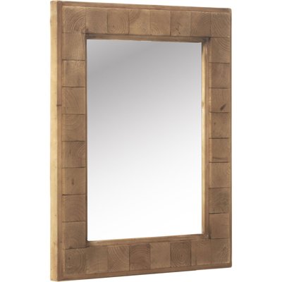Miroir en bois naturel avec cadre texturé à suspendre RECOLLECTION