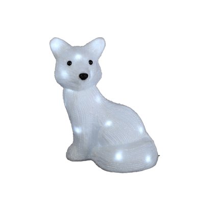 Renard blanc de Noel lumineux 24 Led DOUCEUR D'INTÉRIEUR