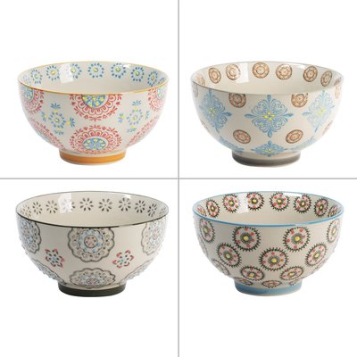 Coffret de 4 bols   14 cm-BOHÈME TABLE PASSION