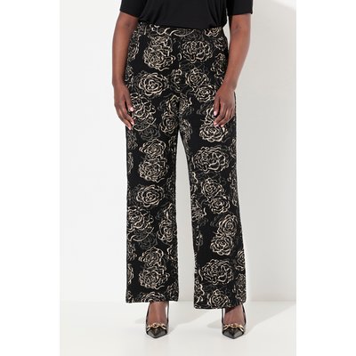 Pantalon en jersey, motif Jacquard à fleurs ULLA POPKEN