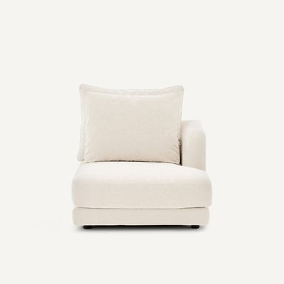 Demi-canapé droit, modulable en velours chenille, TIBERIO AM.PM
