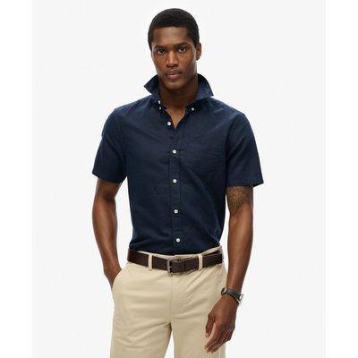Chemise à manches courtes en coton et lin SUPERDRY