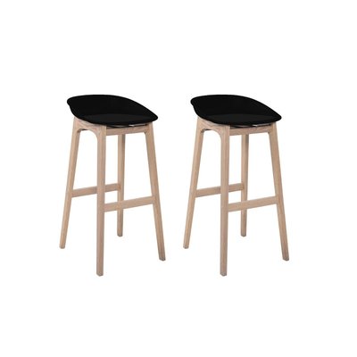 Lot de tabourets de bar en chêne et assise plastique 75cm RIVA MOB IN