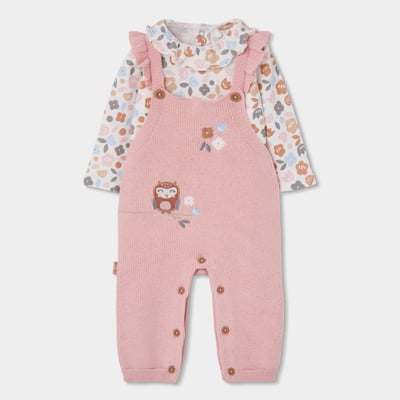 Ensemble maille bébé fille brodé hibou BOBOLI