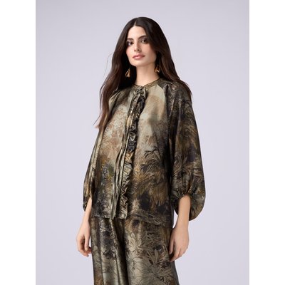 CHEMISIER réalisé en satin fluide fantaisie OLTRE