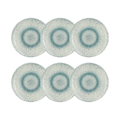 Lot de 6 assiettes plates en porcelaine 27cm, AQUA NOVASTYL