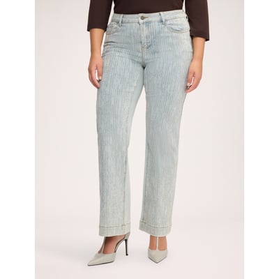 Jean flare avec strass, délavage clair FIORELLA RUBINO