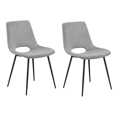 Chaise en tissu, dossier ouvert (lot de 2) LORA PIER IMPORT