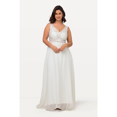 Robe de mariée sans manches. Col en V et ULLA POPKEN