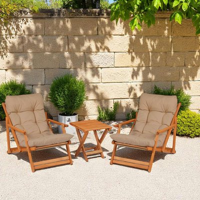 Salon jardin détente taupe - 2 assises confort SORA PIER IMPORT