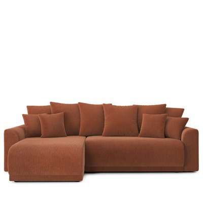 Canapé d'angle réversible convertible 4 places en velours côtelé avec coffre - CHLOE DRAWER
