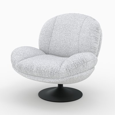 Fauteuil pivotant en tissu bouclé - RICCI RENDEZ-VOUS DÉCO