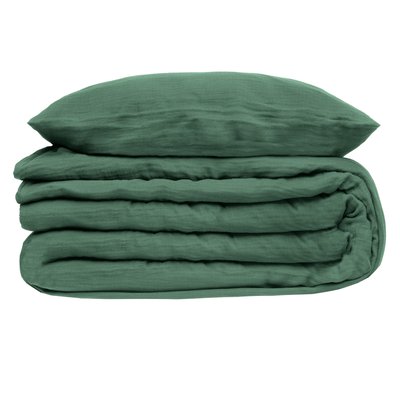Housse de couette et taies double gaze de coton Doux Reve Flora EDEN