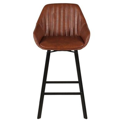 Chaise de bar pivotante marron pieds métal Moss ZAGO