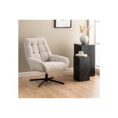 Fauteuil lounge pivotant en tissu bouclette - BERLIN HELLIN, DEPUIS 1862