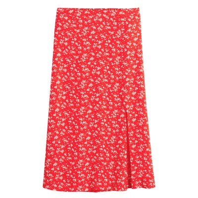 jupe midi évasée avec fente côté, imprimé fleurs LA REDOUTE COLLECTIONS