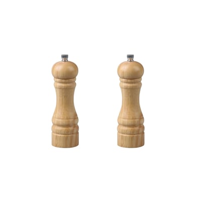Ensemble de 2 Moulins à poivre manuel couleur bois 18 cm Divers FM PROFESSIONAL