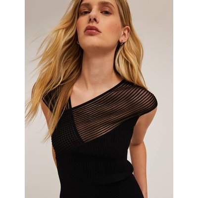 Pull cache-cœur en FIL de viscose mélangée à côtes MOTIVI