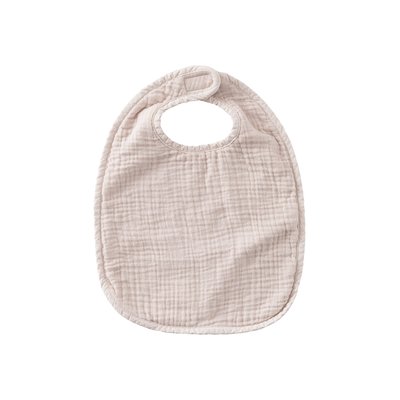 Bavoir double face coton et gaze de coton LINO CARRE BLANC
