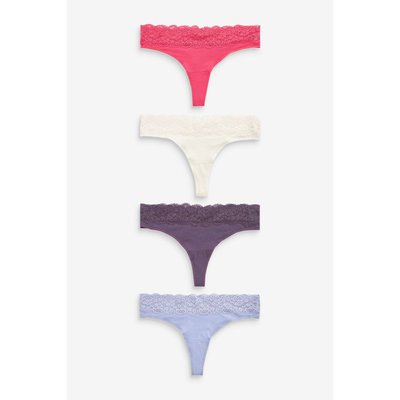Slips bordés -string, lot de 4 NEXT