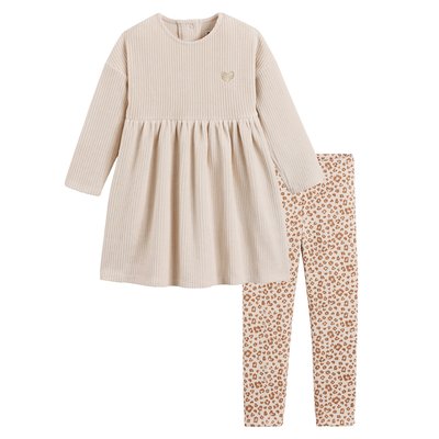 2-delig ensemble, jurk en legging LA REDOUTE COLLECTIONS