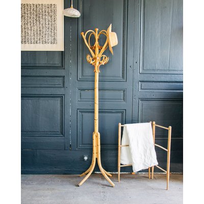 Porte manteaux en rotin Albert N°61 - Bon état DEBONGOUT